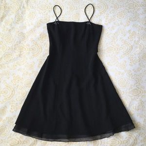 Y2K Ann Taylor Beaded LBD Swishy Strap Party